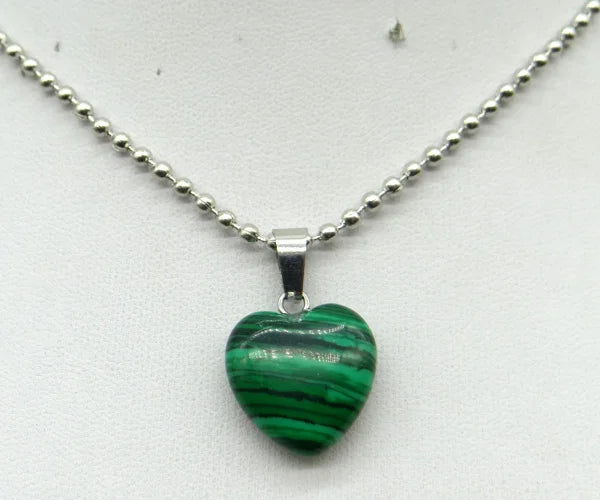 Natural Stone 16mm Turquoise Quartz Crystal Tiger Eye Opal Charms Heart Shaped Pendant For DIY Stainless Steel Necklace Jewelry