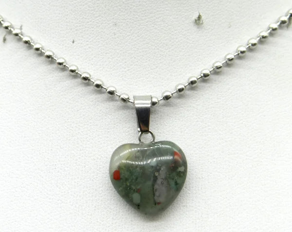 Natural Stone 16mm Turquoise Quartz Crystal Tiger Eye Opal Charms Heart Shaped Pendant For DIY Stainless Steel Necklace Jewelry