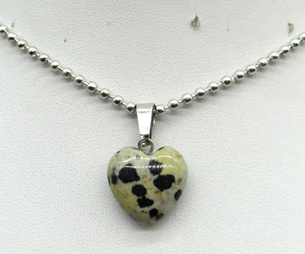 Natural Stone 16mm Turquoise Quartz Crystal Tiger Eye Opal Charms Heart Shaped Pendant For DIY Stainless Steel Necklace Jewelry