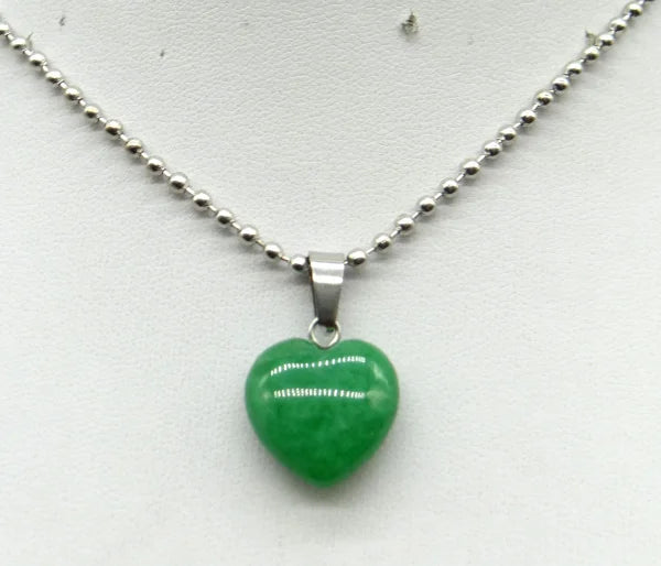 Natural Stone 16mm Turquoise Quartz Crystal Tiger Eye Opal Charms Heart Shaped Pendant For DIY Stainless Steel Necklace Jewelry