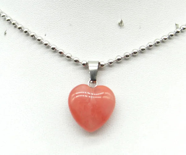 Natural Stone 16mm Turquoise Quartz Crystal Tiger Eye Opal Charms Heart Shaped Pendant For DIY Stainless Steel Necklace Jewelry