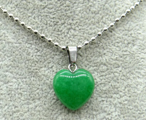 Natural Stone 16mm Turquoise Quartz Crystal Tiger Eye Opal Charms Heart Shaped Pendant For DIY Stainless Steel Necklace Jewelry