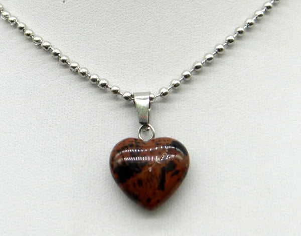 Natural Stone 16mm Turquoise Quartz Crystal Tiger Eye Opal Charms Heart Shaped Pendant For DIY Stainless Steel Necklace Jewelry