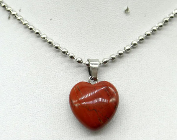 Natural Stone 16mm Turquoise Quartz Crystal Tiger Eye Opal Charms Heart Shaped Pendant For DIY Stainless Steel Necklace Jewelry