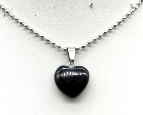 Natural Stone 16mm Turquoise Quartz Crystal Tiger Eye Opal Charms Heart Shaped Pendant For DIY Stainless Steel Necklace Jewelry