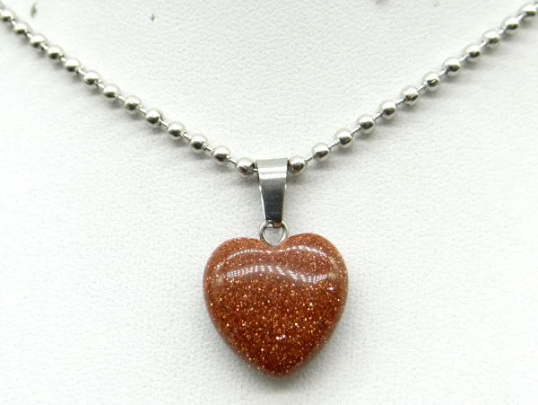 Natural Stone 16mm Turquoise Quartz Crystal Tiger Eye Opal Charms Heart Shaped Pendant For DIY Stainless Steel Necklace Jewelry