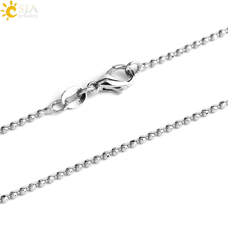 CSJA Devil's Eye Pendant Necklaces Natural Stone Crystal Micro Inlay Zircon Heart Shape Pendants Amulet Women Charm Jewelry G520