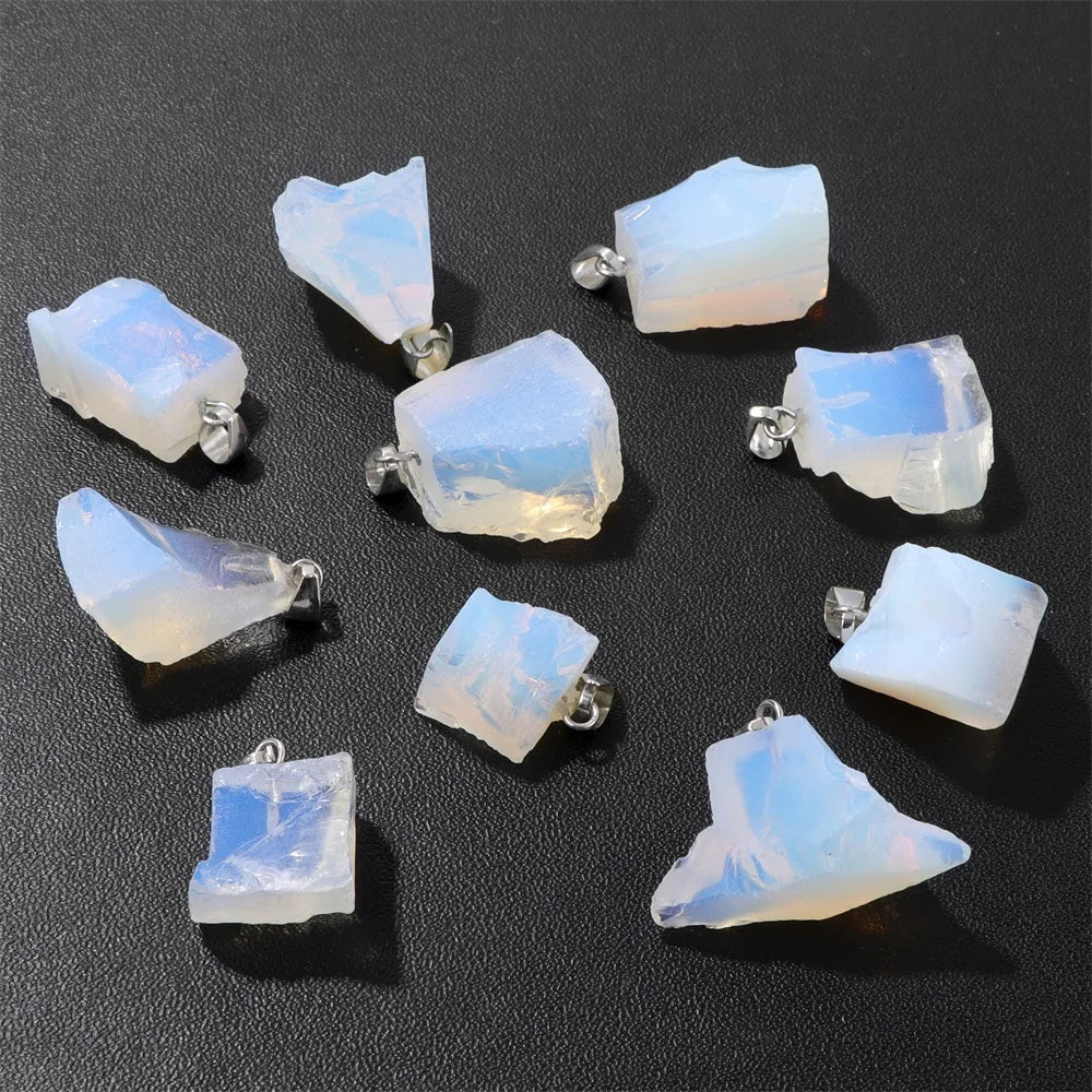 5pcs/lot Natural Stone Pendant Irregular Rough Quartz Crystal Energy Charms For Jewery Making Earrings Necklace DIY Accessories