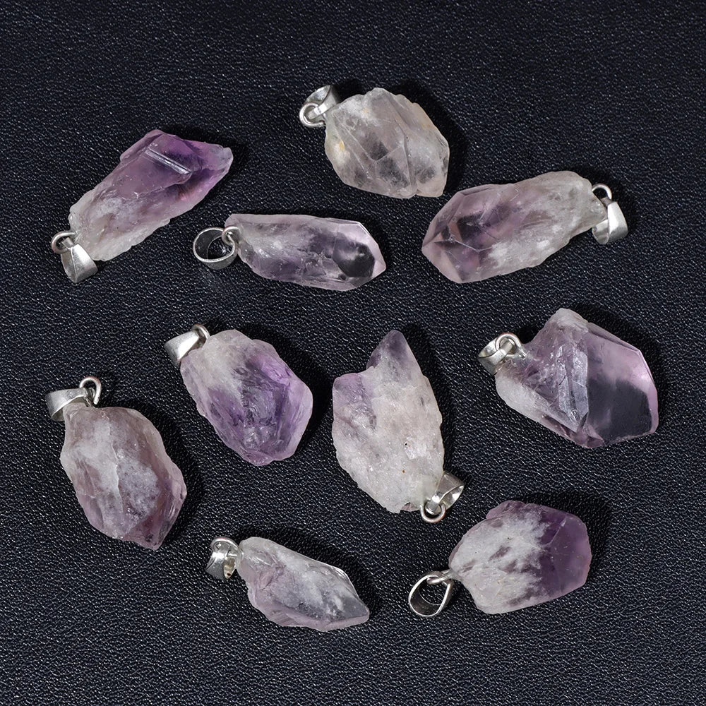 5pcs/lot Natural Stone Pendant Irregular Rough Quartz Crystal Energy Charms For Jewery Making Earrings Necklace DIY Accessories