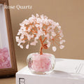 1pc Natural Crystal Money Tree Ornament Feng Shui Wealth Tree with Gemstone Abundance Bowl for Home Office Decoration