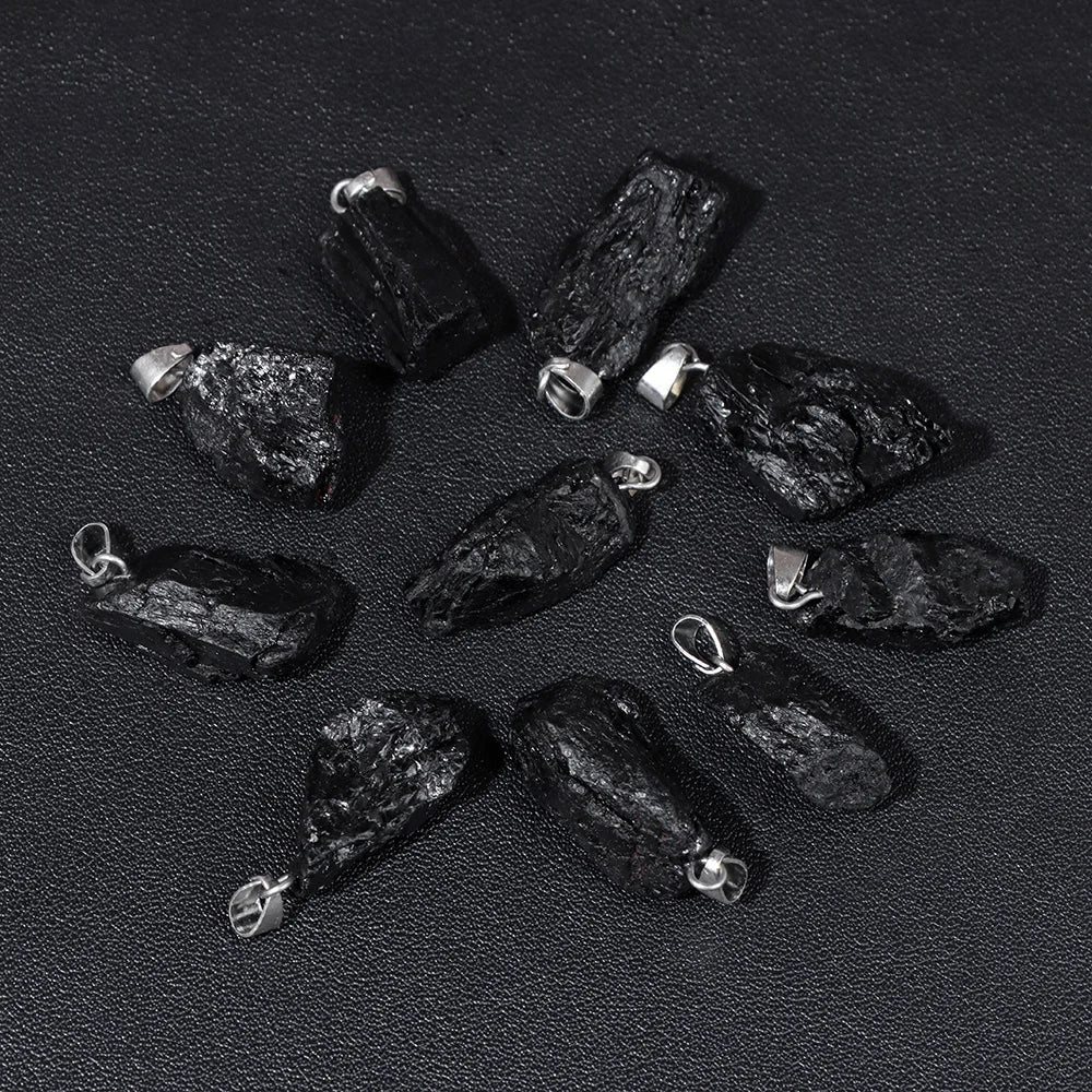 5pcs/lot Natural Stone Pendant Irregular Rough Quartz Crystal Energy Charms For Jewery Making Earrings Necklace DIY Accessories