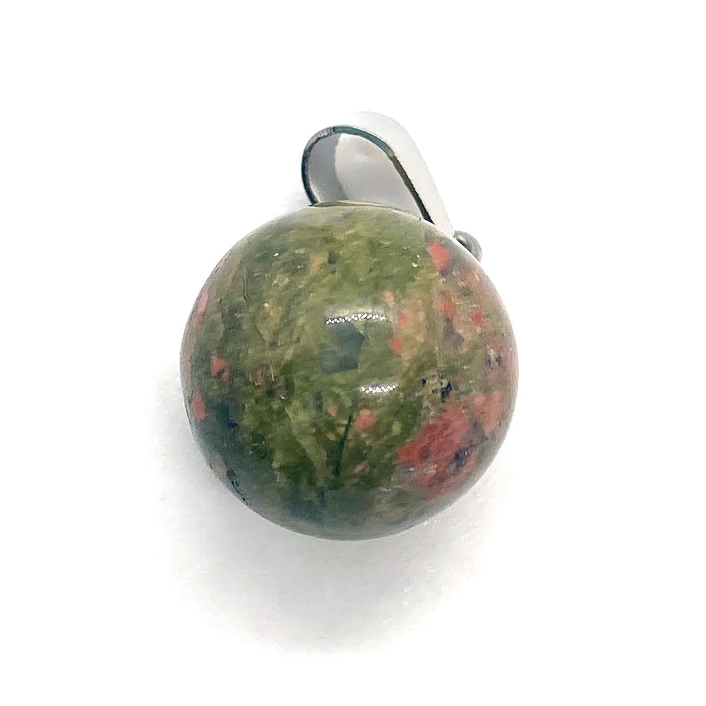 Natural Stone Round Bead Pendant 14x18mm Pink Crystal Golden Sandstone Pendant Used To Make DIY Earrings Bracelet Accessories