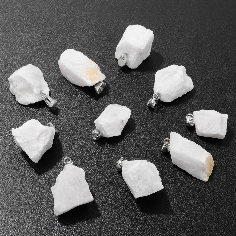 5pcs/lot Natural Stone Pendant Irregular Rough Quartz Crystal Energy Charms For Jewery Making Earrings Necklace DIY Accessories