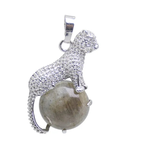 New Arrival Fashion 1pc Natural Tiger eye Stone Pink Crystal Copper Animal Leopard Pendants For Necklaces Women Charm Jewelry