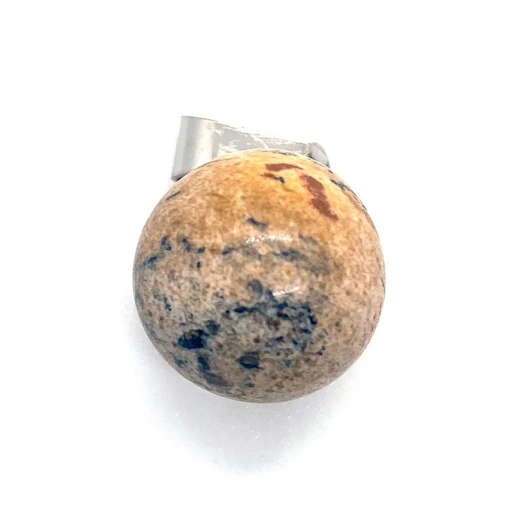 Natural Stone Round Bead Pendant 14x18mm Pink Crystal Golden Sandstone Pendant Used To Make DIY Earrings Bracelet Accessories