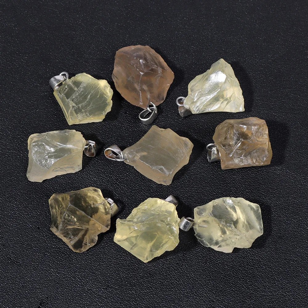 5pcs/lot Natural Stone Pendant Irregular Rough Quartz Crystal Energy Charms For Jewery Making Earrings Necklace DIY Accessories
