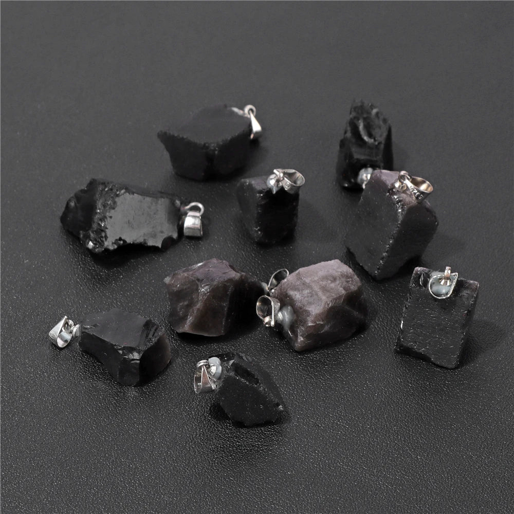 5pcs/lot Natural Stone Pendant Irregular Rough Quartz Crystal Energy Charms For Jewery Making Earrings Necklace DIY Accessories