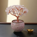 1PC Natural Crystal Tree Energy Stone Money Tree Feng Shui Decor Copper Wire Wrapped Tea Cup Yoga Home Decor