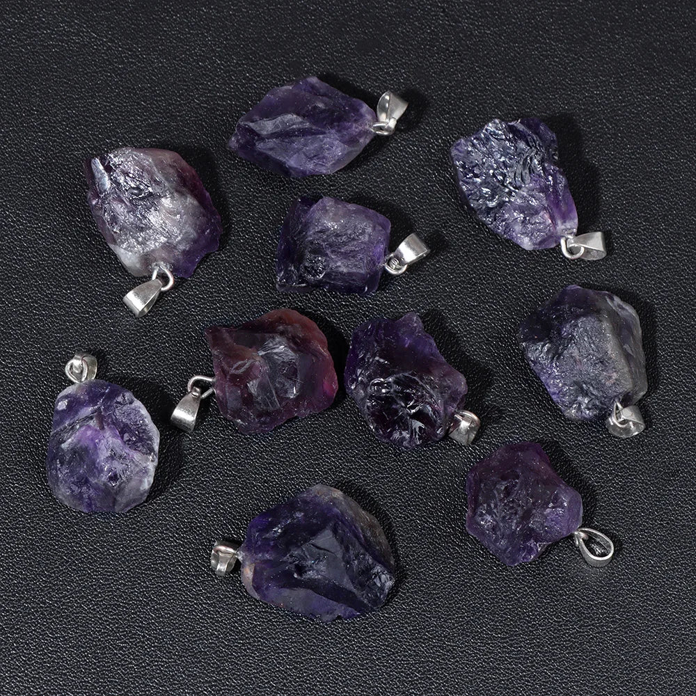 5pcs/lot Natural Stone Pendant Irregular Rough Quartz Crystal Energy Charms For Jewery Making Earrings Necklace DIY Accessories