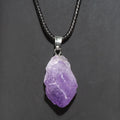 1PC Natural Crystal Rough Stone Amethyst Pendant Energy Healing Gemstone Amethyst Necklace Charms Chakra Halo Jewelry for Women