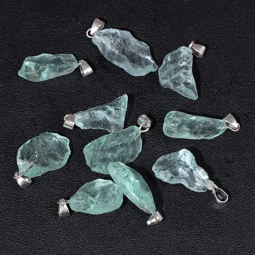 5pcs/lot Natural Stone Pendant Irregular Rough Quartz Crystal Energy Charms For Jewery Making Earrings Necklace DIY Accessories