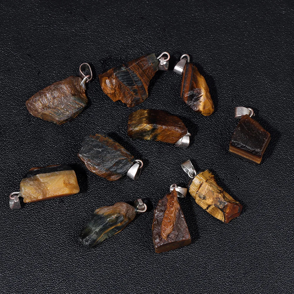 5pcs/lot Natural Stone Pendant Irregular Rough Quartz Crystal Energy Charms For Jewery Making Earrings Necklace DIY Accessories
